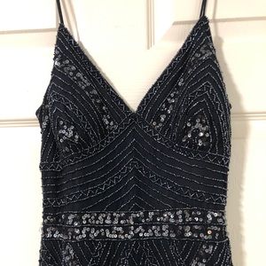 Navy Blue Sequined Gown/Dress